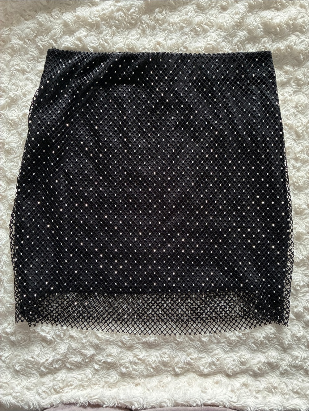 Sincerely Jules Black Mini Skirt with Mesh & Studs